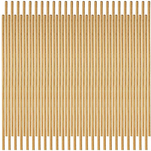 Wooden Broom Handle Stick Wooden Pole for Floor Mop Handle Brush Broom 4ft (48 inches) Long x 15/16 (23/24mm) Diameter Long Wooden Sticks for Rake, Hoe or Broom (15/16 (23/24mm), PACK OF 50)