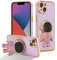 RALEAVO Compatible with iPhone 14 (6.1) Case with Cute Astronaut Kickstand Design Shockproof Plating Phone Case for iPhone 14-Purple