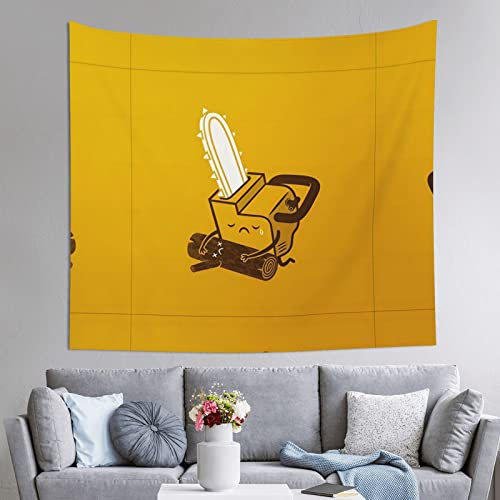 DMORJ Cute Crying Chainsaw Prints Tapestry :: 60 * 51 Inches, Horizontal Wall Hanging Bedroom Living Room Fabric Home Decoration Aesthetic Tapestry.