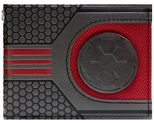 Star Wars Galactic Empire Badge Métallique Emblème Portefeuille Bi-Fold Porte-ID & Porte-Cartes, Argent