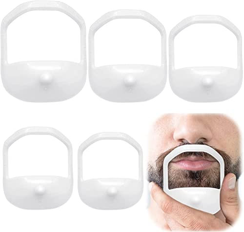 LATRAT 5 Stücke Bartschablonen, Goatee Rasierschablone, Transparent Bart Former,Styling Schablone, für Männer für Goatee Moustache