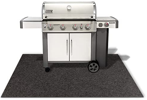 Floordirekt BBQ-Matte Dalton - Grillschutzmatte für Terrasse, Balkon & Garten - Bodenschutzmatte Grillunterlage Grillmatte - Feuerfester Grilluntergrund (100 x 200 cm, Anthrazit)