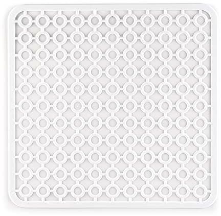 CABLEPELADO Salvaplatos para Fregadero, Protector de Fregadero, Rejilla para Fregadero, Salvaplatos de plástico, Alfombrilla de Fregadero, Tapete para Fregadero, 30 cm Cada Lado, Blanco