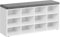 VASAGLE Shoe Bench, Storage Bench with Padded Seat, with Cushion, 12 Compartments, Adjustable Shelves, for Living Room, Hallway, 30.3 x 104 x 48 cm, Classic White LHS012W14