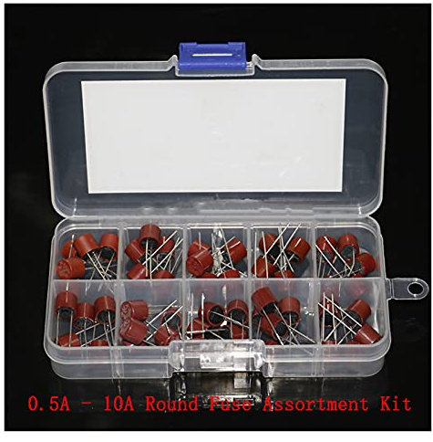 FARUTA Fuse Round Fuse Assortment Kit 0.5A 1A 1.25A 2A 3.15A 4A 5A 6.3A 8A 10A 382 Fuse for LCD TV Power Board 382 Round Insurance Tube Pack