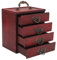 Natudeco Vintage Holz-Schmuckschatulle, Schmuck-Organizer, Große Schmuckschublade, Retro-Holz-Schmucktruhe Mit 4-lagiger Schublade Für Zuhause, Fotostudio, Schaufenster