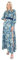 Lovedrobe Women's Maxi Dress Ladies Long Sleeve Satin Floral Lace Trim Round Crew Neck Slit Split Open Back A-line Wedding Guest, Blue, 20