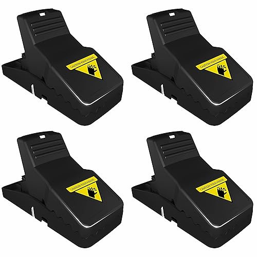 Mausefalle 4er Set Profi Mäusefalle Schlagfalle Rattenfalle, Wiederverwendbar Mouse Trap Profi in Haus und Garten 14 x 7,5 x 7,5 cm