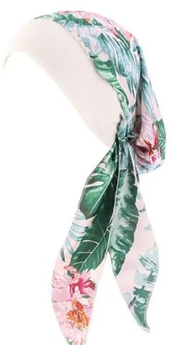 YSTrillion Kopftuch Turban Damen Sommer Bedruckte Schal Turban Kopftücher Headwear Elastische Kopfbedeckung Chemo Damen für Chemo Haarausfall (green)