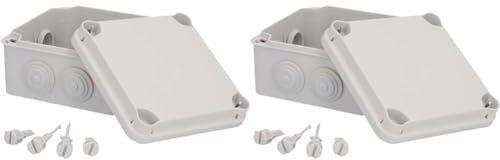 UNITEC Aufputz-Abzweigkasten, Abzweigdose, Installationsgehäuse, 121 x 121 x 68 mm, Spritzwasser- und Staubschutz nach IP 65, schraubbarer Deckel (Packung mit 2)