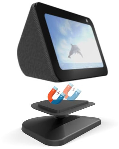 HidWee Smart Display Verstellbarer Ständer für Echo Show 5 (3. Gen.), Magnetische Ständer Halterung für Echo Show 5 3. Gen. mit 360-Grad-Drehung, Neigefunktion & Rutschfester Basis (Schwarz)