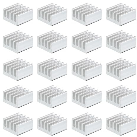 QUARKZMAN 20Stk 9x9x5mm Kühlkörper Aluminium Kühler Kühlkörper Kühlung mit Fester Aufkleber für Chip CPU Leistungstransistor FET IC Leistungsverstärker Weiß