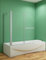 Aica Sanitär Badewannenaufsatz Eck Duschwand Badewanne 2-tlg.Faltwand mit Seitewand Handtuchhalter 6mm Nano Glas H140cm,120x70cm