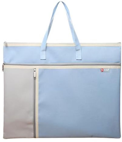 Shulaner Kunst-Portfolio-Tasche mit Reißverschluss und Griff, große Kapazität, Oxford-Tasche, Aufbewahrungsbehälter, A3-Größe, Blau, A3