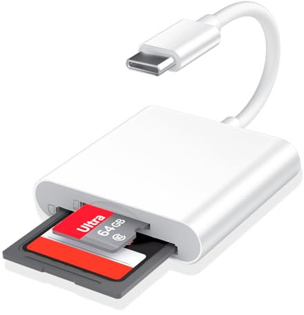 SD Kartenleser USB C, 104 MB/S SD Card Reader 2 in 1 Speicherkartenleser, SD Karten Adapter Typ C Kartenlesegerät Kamera-Speicherkartenadapter SD Card Reader für iPhone 15 Serien, Galaxy S23/S22