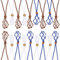 sourcing map 18PCS Crystal Necklace Holder Adjustable Necklace Cord Empty Stone Holder Pendant Cage for Replacement Hand-Woven Necklace, Coffee/White/Blue