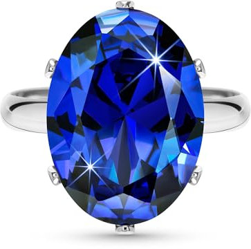 Linawe Ringe Frauen Saphier Blau Ring Verstellbar, Schmuck Silber Fingerring Damen, Grosse Groessen Moissanite Diamant Damenringe, Modeschmuck Jewelry
