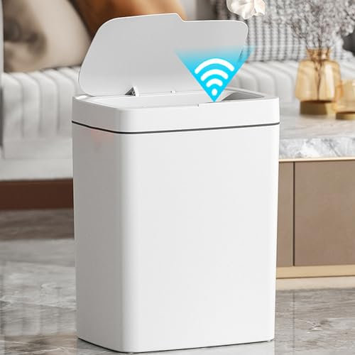 Sonhomay Automatische Mülleimer 15L Smart Touchless Mülleimer mit Deckel Mülleimer schlank wasserdicht Mülleimer mit Deckel Abfalleimer für Wohnzimmer Küche Büro Schlafzimmer 10. 2x7. 3x12inch