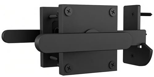 Double Side Wooden Fence Latch, Heavy Duty Aluminum Gate Latch - Rust-Proof and Waterproof, Double-Sided Handle for Easy Operation, Suitable for Various Applications, Garden, Driveway, and Pool Gates