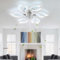 Modern Smart LED Ceiling Fan with Remote Control 6 Speed Reversible Fan Light Timer Function Flower Design 72W DC Motor Chrome Finish