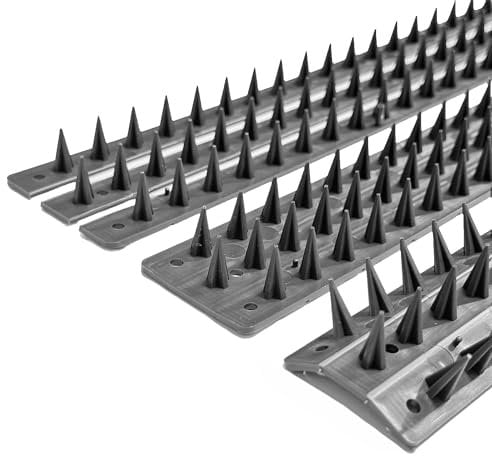 EarlyGrow Fence Wall Spikes Garden Security Guard Anti-Climb Cat Bird Intruder Pest Deterrent - Made in the UK (10-Pack (5m), Grey)