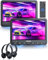 GOnavidio DVD Player Auto 2 Bildschirme 10,5 Mit 5 Stunden Akku 2 Kopfhörern Tragbarer Auto DVD Player Fernseher für Kinder TV, Unterstützt USB/SD, Regionsfrei (1 Player + 1 Monitor)