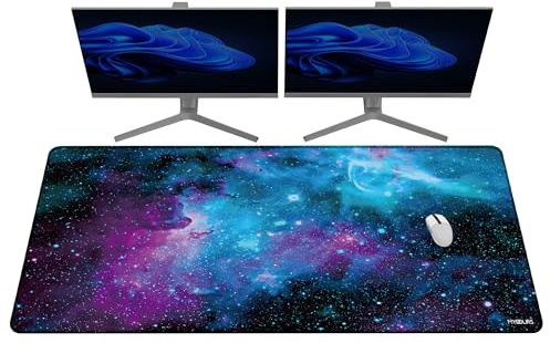Mydours 1500x700 mm Große Mauspad XXL - Gaming Mauspad mit Rutschfeste Gummi und Glatte Febric, Einfach Zu Reinigen Schreibtischunterlage für Büro, Tastatur, Maus, Laptop (Universum)