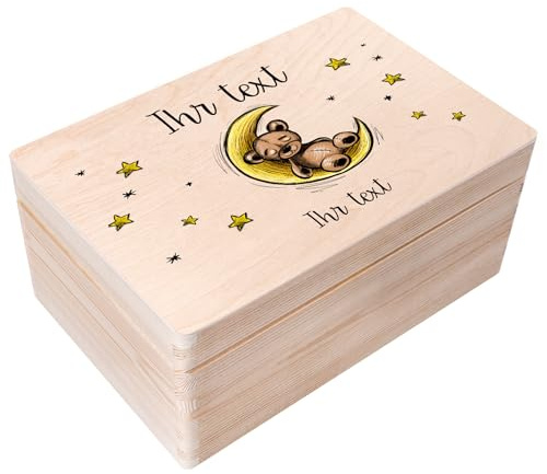 Creative Deco Personalisierte Geschenke Baby Holzkiste Spielzeugkiste | Wunschnamen | Spielzeug Aufbewahrung | Aufbewahrungsbox Kinder Spielzeugbox Geschenkkiste Geschenkbox Erinnerungsbox