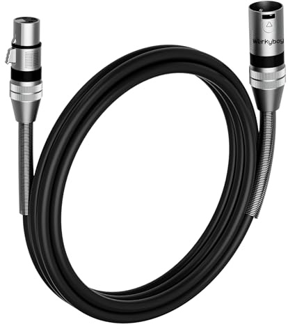 Werkybay 3-polig XLR Kabel 0.5m (1 Stück),Stecker auf Buchse XLR Adapter, SR-Struktur Symmetrisch Mikrofonkabel 50cm für Mikrofon, Podcast, Bühne,Studio, Lautsprecher, Mixer, Verstärker usw.