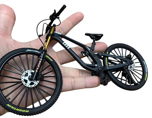 Fahrrad-Dekoration | Miniatur-Mountainbike 1:6 | Metallfahrrad | Desktop-Dekoration | Bastelkollektion für Radsportbegeisterte und Sportler | Mini-Mountainbike neues Modell (schwarzes MTB)