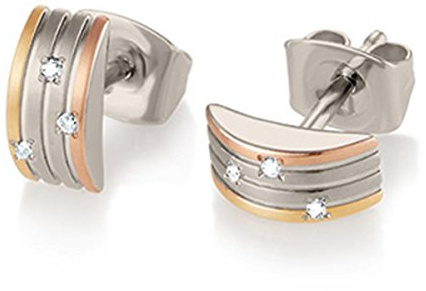 Boccia Damen-Ohrstecker Titan Diamant (0.03 ct) weiß Brillantschliff 0.86 cm - 05006-03