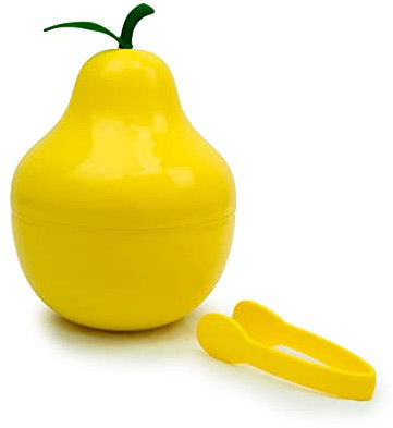 CÉCOA • Seau à Glaçons Poire • 750ml • Double Paroi Hermétique • Avec Couvercle + Pince • Seau à Glace Design Fruit • Apéritif, Cocktails, Mojitos, Fêtes, Soirées • Compact, Original, Isotherme