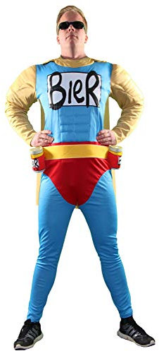 Foxxeo Das Biermann Helden Kostüm für echte Männer - Größe S-XXXL - für Karneval Fasching Junggesellenabschied JGA Größe XXL