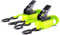 Sandax 2er Set Spanngurte mit Ratsche (PU-beschichtet), Zweiteilige Zurrgurte, Länge 4 Meter (4m), Breite 25mm, Farbe neon-gelb, S-Haken mit Sicherung, bis 800kg, Ratschengurte nach DIN EN 12195-2