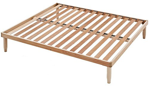 EVERGREENWEB Starrer Lattenrost 140x200 cm, Hoch 35 cm, aus Buchenholz, Orthopädisch, 5 abnehmbare Beine, Verstärkte Doppelstruktur, Für alle Betten und Matratzen geeignet | Modell ORANGE