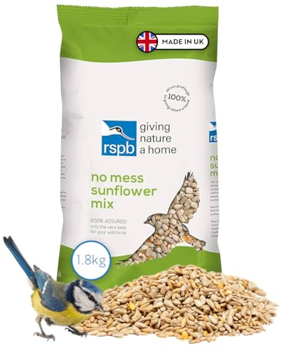 RSPB - No Mess Sunflower Hearts for Birds, High Energy and Protein, Wild Bird Food, Great for Feeders, Husk Free, Made in the UK (1.8kg)