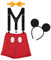IBTOM CASTLE Neugeborenen Kleinkind Baby 1./2./3. Geburtstag Mickey Mouse Halloween Kostüm Outfit Hosen+Fliege+Clip-on Hosenträger+Maus Ohren 4pcs Bekleidungssets Foto-Shooting 008 Rot 2-3 Jahre