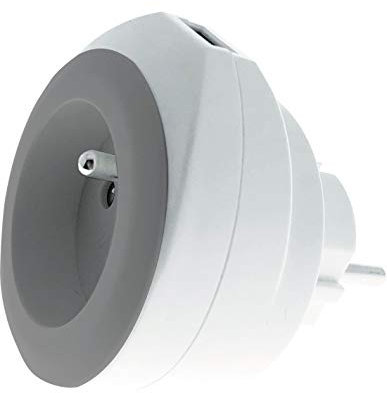 Prise BEWATT avec chargeur USB réversible (gris) - Watt and Co