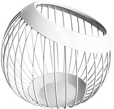 VANRA Metal Wire Fruit Bowl 20x18cm White Sturdy and Durable Fruit Holder
