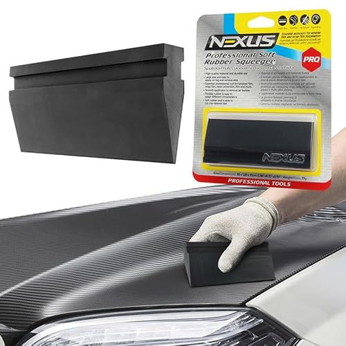 NEXUS Spatola Gomma Super Morbida per l'applicazione di pellicole | Wrapping e Adesivi | 50x120x15mm