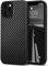 Tasikar Compatible with iPhone 12 Pro Max Case Carbon Fiber Leather Design with TPU Hybrid Slim Case (Black)