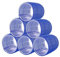 PONIK'S PROFESSIONAL - Haarrollen Lockenwickler, Lockenwickler Selbsthaftend Set, Haar Roller 6 Stücke, Haarrollen Locken 40mm, Selbst Griff Locken - blau