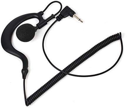 UAYESOK Cuffia da 3,5 mm per la polizia riceve/ascolta solo auricolare a forma di G con gancio per sorveglianza per radio bidirezionale, microfono altoparlante radio