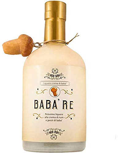 Liquore Babà Re con Crema di Latte | Raffinato Rhum dei Caraibi | Con Pezzi di Baba | Eccellenza Campana | Tradizione di Napoli | Tappo Tipico | Bottiglia 50Cl | Idea Regalo