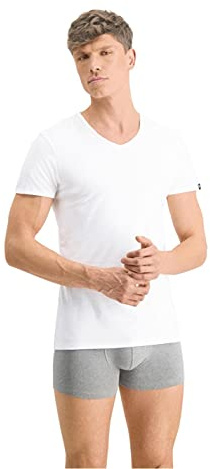 PUMA Herren Basic Shirts V-Neck T-Shirts 100000890 4er Pack, Farbe:Weiß, Menge:4er Pack (2X 2er), Größe:XL, Artikel:V-Neck -002 White