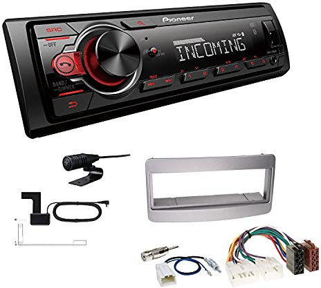 Pioneer MVH-330DAB 1 DIN Autoradio DAB+ Bluetooth USB AUX passend für Toyota RAV 4 II 2000-2006 Silber