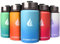 HYDRO CELL Edelstahl-Wasserflasche mit Strohhalm & Weithalsdeckel (64oz 40oz 32oz 24oz 18oz 14oz) - Isoliertes schweißfestes Sportdesign (Himmel/Blau - 14oz)