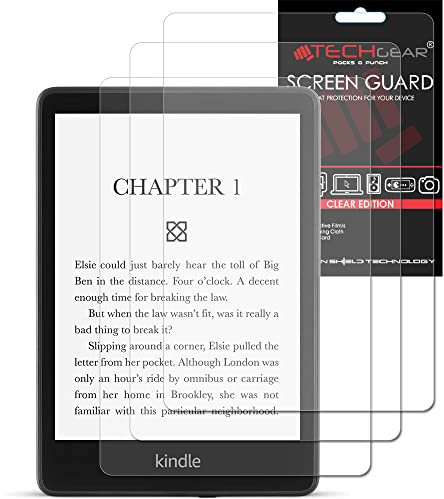 TECHGEAR 3 Stück Schutzfolie für Amazon Kindle Paperwhite 5 / Paperwhite Signature/Paperwhite Kids 6,8 (2021/11. Generation) Folie, Full Screen Protector Ultra Klare Displayschutzfolie