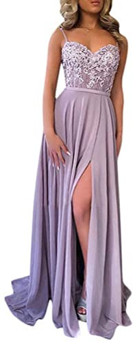 Minetom Abito Donna Elegante Raffinato Principessa Pizzo Floreale Scollatura Vestito da Festa Abiti Vestiti Sera E Cerimonia J Viola M