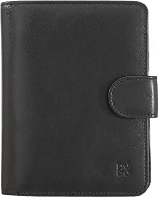DUDU Portafoglio da Donna in Pelle Morbida Colorato Blocco RFID con Portamonete Zip e Porta Carte di Credito Nero